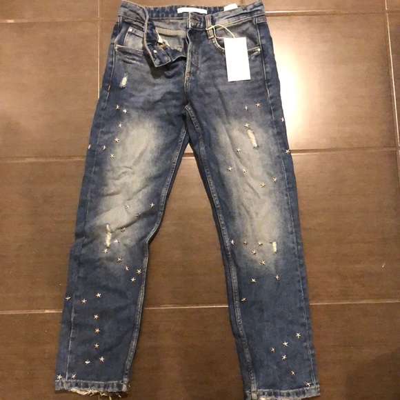 Zara brand new jeans with studded stars - Picture 1 of 2